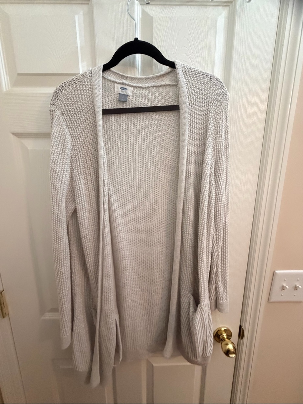 Old Navy Light Cream Open-Front Waffle Knit Cardigan